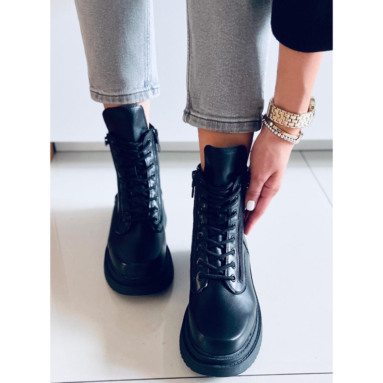 Edvin Black kotníkové boty s vysokou podrážkou černá 2 Edvin Black kotníkové boty s vysokou podrážkou černá 2