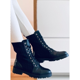 Kozačky s elastickým svrškem Elinor Black černá 1