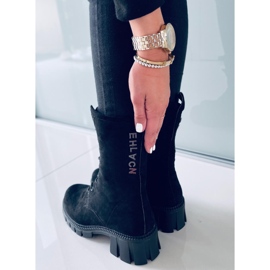 Černé šněrovací kozačky Arne černý 2