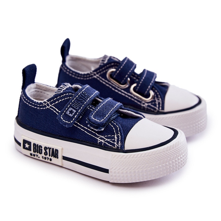 Dětské látkové tenisky se suchým zipem Big Star KK374075 Navy Blue modrý 1