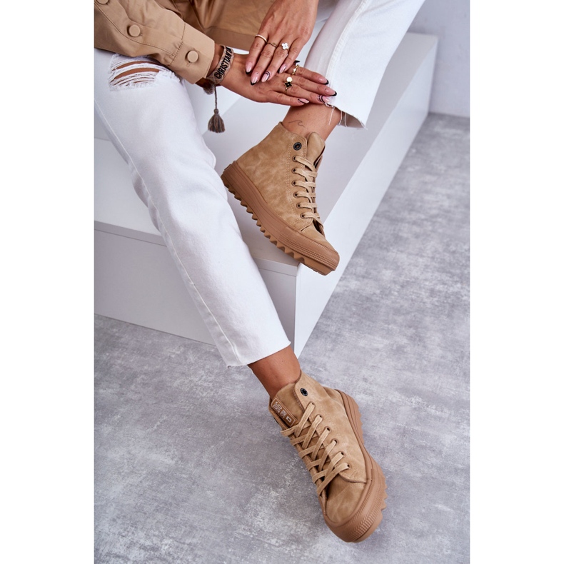 Dámské tenisky Big Star High Warm Camel GG274072 béžový 1