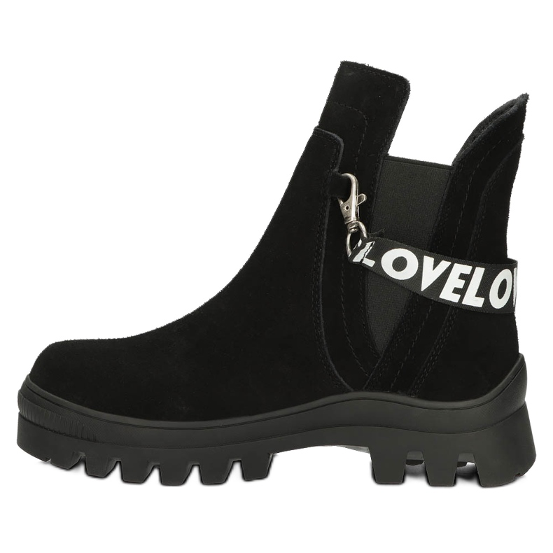 Semišové nazouvací kotníkové boty s ozdobou Filippo DBT3927 Black černý 3