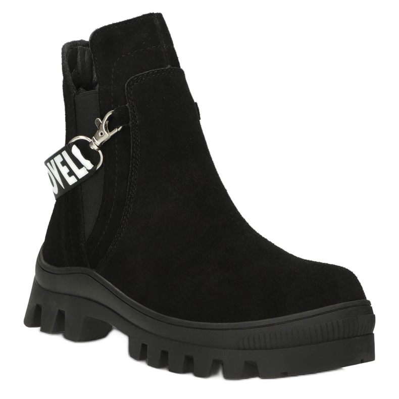 Semišové nazouvací kotníkové boty s ozdobou Filippo DBT3927 Black černý 2