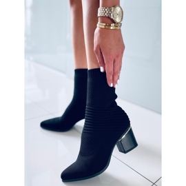 Ponožkové boty Tiara Black na vysokém podpatku černá 1