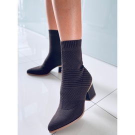 Ponožkové boty Tiara Brown na vysokém podpatku hnědý 2