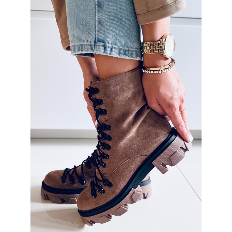 Šněrovací kozačky Conor Khaki hnědý 1