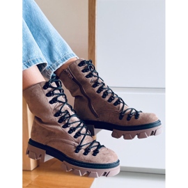 Šněrovací kozačky Conor Khaki hnědý 2