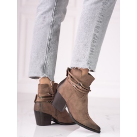 Hnědé kovbojské boty Shelovet pro ženy hnědý 2