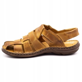 Polbut Pánské kožené sandály 211 béžový 1