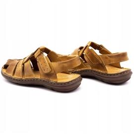 Polbut Pánské kožené sandály 211 béžový 4