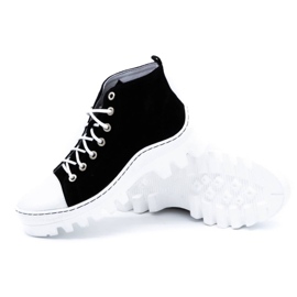 Polbut Kožené dámské kotníkové boty D1 black pearl bílý 3 Polbut Kožené dámské kotníkové boty D1 black pearl bílý 3