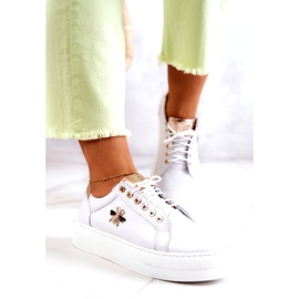 Dámská kožená sportovní bota na platformě Filipczyk se zirkony bílými 3