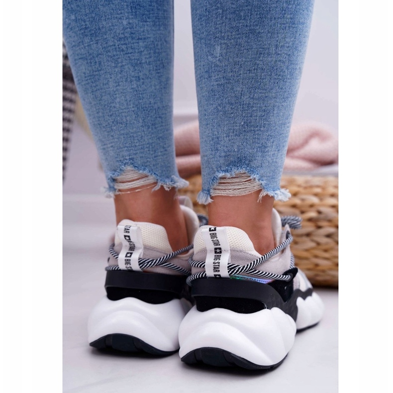 Dámské sportovní boty Big Star od Daniel Lopez White FF274A546 bílý černá stříbrný 3