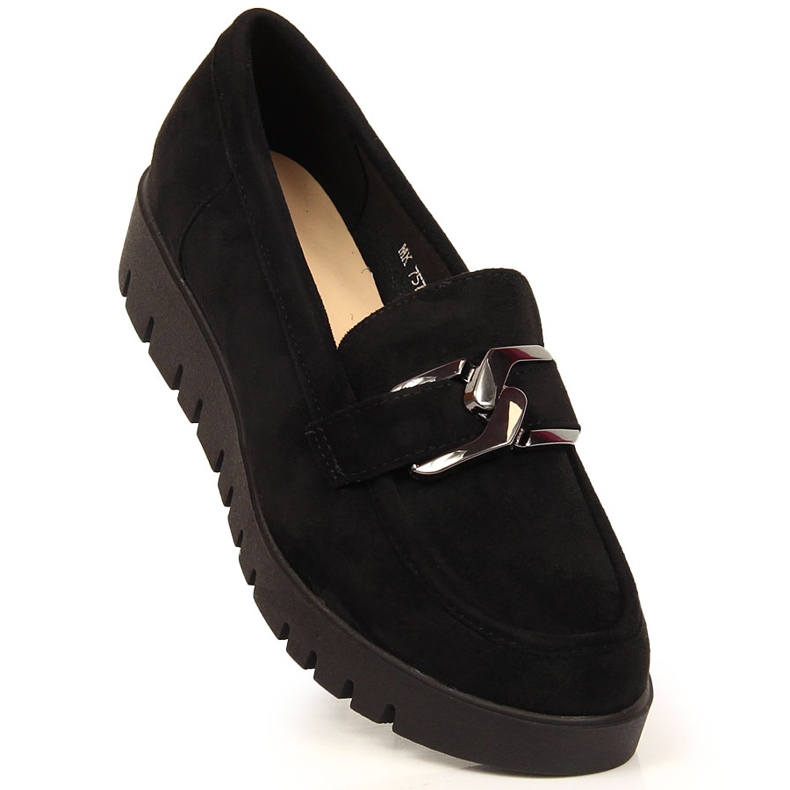 Dámské mokasíny na eko semišové platformě černé Sergio Leone černá 1