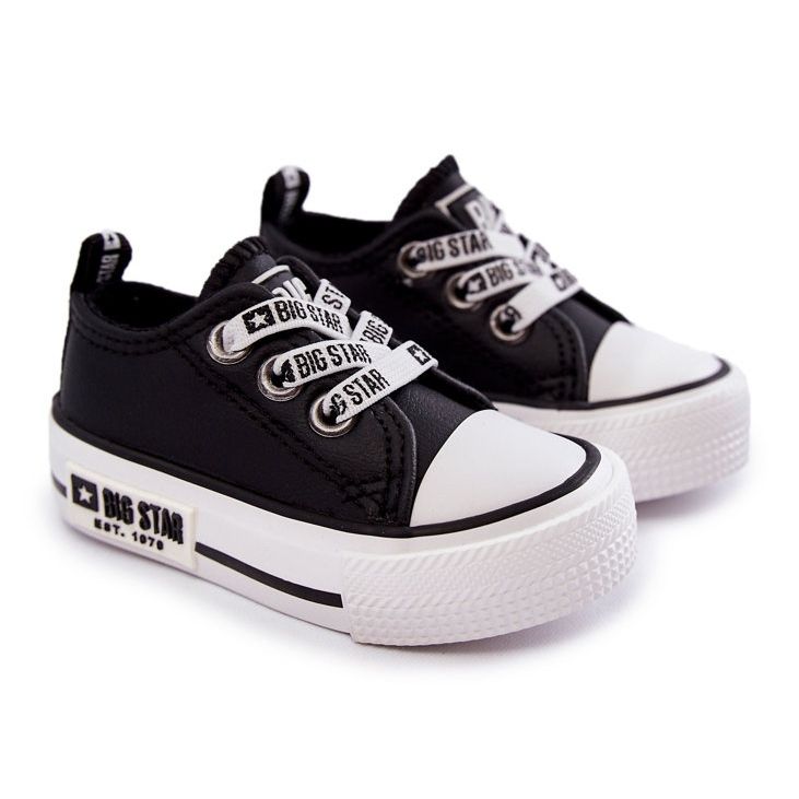 Dětské kožené tenisky Big Star KK374041 Černo-bílé černý 1