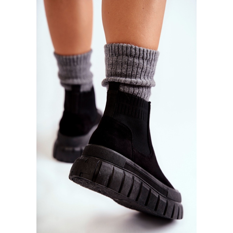 FB2 Módní nazouvací boty na černé platformě Jenna černý 2