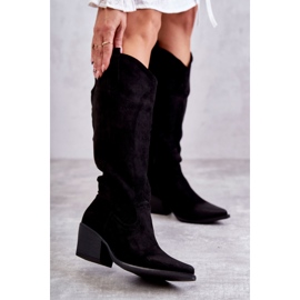 WS1 Černé semišové kovbojské boty Casey černý 1