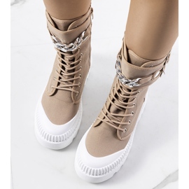 BM Hnědé tenisky s řetízkem Taus hnědý khaki zelená 1 BM Hnědé tenisky s řetízkem Taus hnědý khaki zelená 1