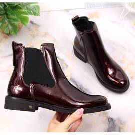 Dámské kozačky, lakované, vínové Potocki WOL93B bordó 1 Dámské kozačky, lakované, vínové Potocki WOL93B bordó 1