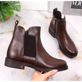 Hnědé Dámské hnědé boty Jodhpur Potocki WOL95B hnědý 1 Hnědé Dámské hnědé boty Jodhpur Potocki WOL95B hnědý 1