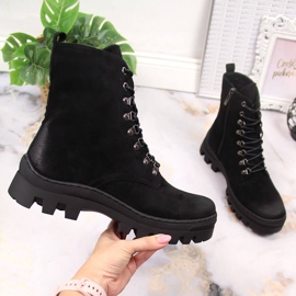 Dámské černé semišové kozačky Potocki černý 1