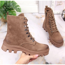 Dámské kozačky, semišové hnědé kozačky Potocki hnědý 1 Dámské kozačky, semišové hnědé kozačky Potocki hnědý 1