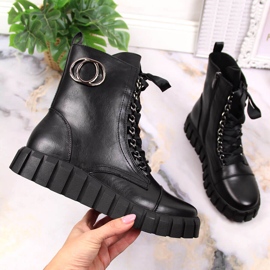 Dámské černé Workers na platformě Potocki černá 1