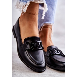 FB2 Dámské kožené mokasíny s černou dekorací Kerrie černý 2