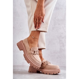 FB2 Dámské kalhoty s ozdobou Beige Leeza béžový 2