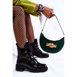 S.Barski Lakované Teplé Boty S Jet Black Gwen černý 1