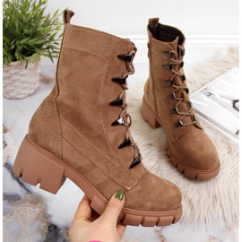 Dámské kozačky zateplené na velbloudím bloku Jezzi hnědý 2