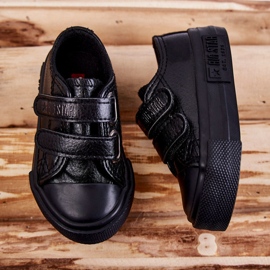 Dětské kožené tenisky na suchý zip Big Star KK374054 Black černá 5
