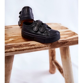 Dětské kožené tenisky na suchý zip Big Star KK374054 Black černá 3