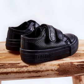 Dětské kožené tenisky na suchý zip Big Star KK374054 Black černá 4