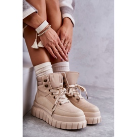 FG2 Pohodlné boty na béžové platformě Sanchio béžový 1