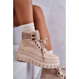 FG2 Pohodlné boty na béžové platformě Sanchio béžový 2