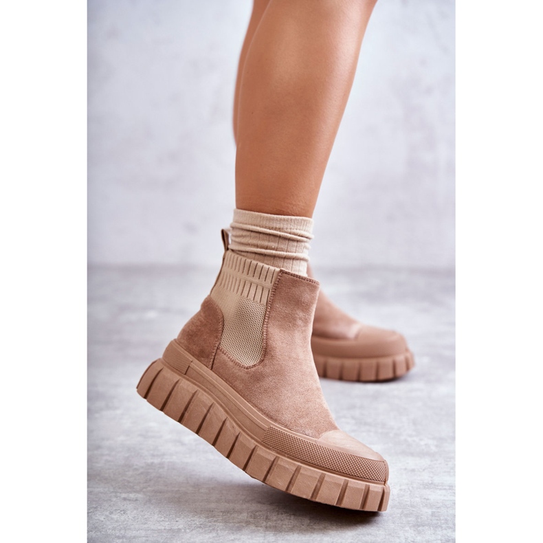 FB2 Módní nazouvací boty na tmavě béžové platformě Jenna béžový 1 FB2 Módní nazouvací boty na tmavě béžové platformě Jenna béžový 1