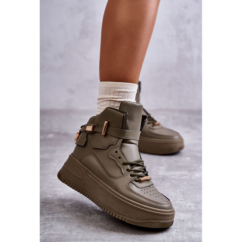 Dámské vysoce zateplené sportovní boty Lexa Green khaki zelená 1