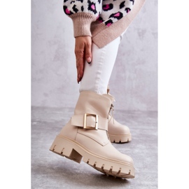 Dámské zateplené kozačky na zip Béžová Torey béžový 1