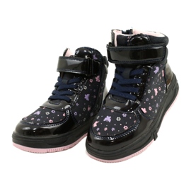 American Club American Boots Teplé boty XD66 Navy blue námořnická modř růžový 2