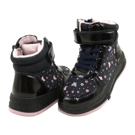 American Club American Boots Teplé boty XD66 Navy blue námořnická modř růžový 3