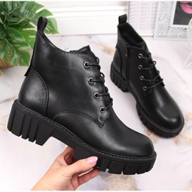 Dámské zateplené dělnice na černé platformě Sergio Leone černý 1