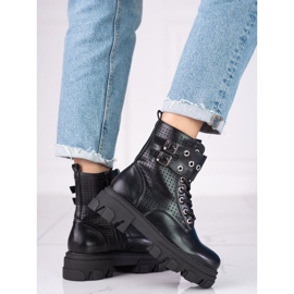 Prolamované dámské tašky na platformě Shelovet černý 2