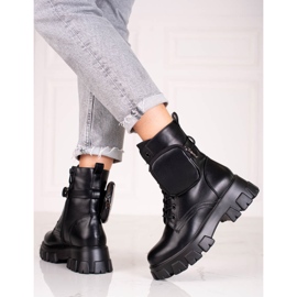 Černé dámské šněrovací dělnice s taškou černý 1