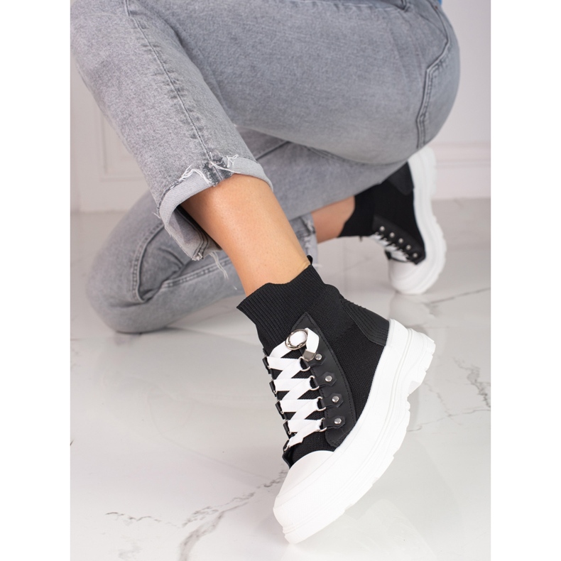 Dámské černé tenisky s vysokým svrškem Shelovet černá 1