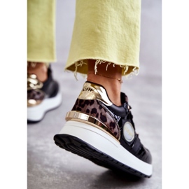 Dámská sportovní obuv na klínku GOE KK2N4085 černá hnědý zlatý 2 Dámská sportovní obuv na klínku GOE KK2N4085 černá hnědý zlatý 2