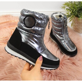 Miss Nepromokavé sněhové boty Jr EVE323B stříbrné černá 1