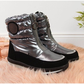Miss Nepromokavé sněhové boty Jr EVE323B stříbrné černá 2