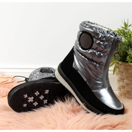 Miss Nepromokavé sněhové boty Jr EVE323B stříbrné černá 4