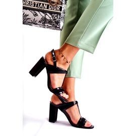 Módní Kožené Sandály Na Baru Black Passion černý 2